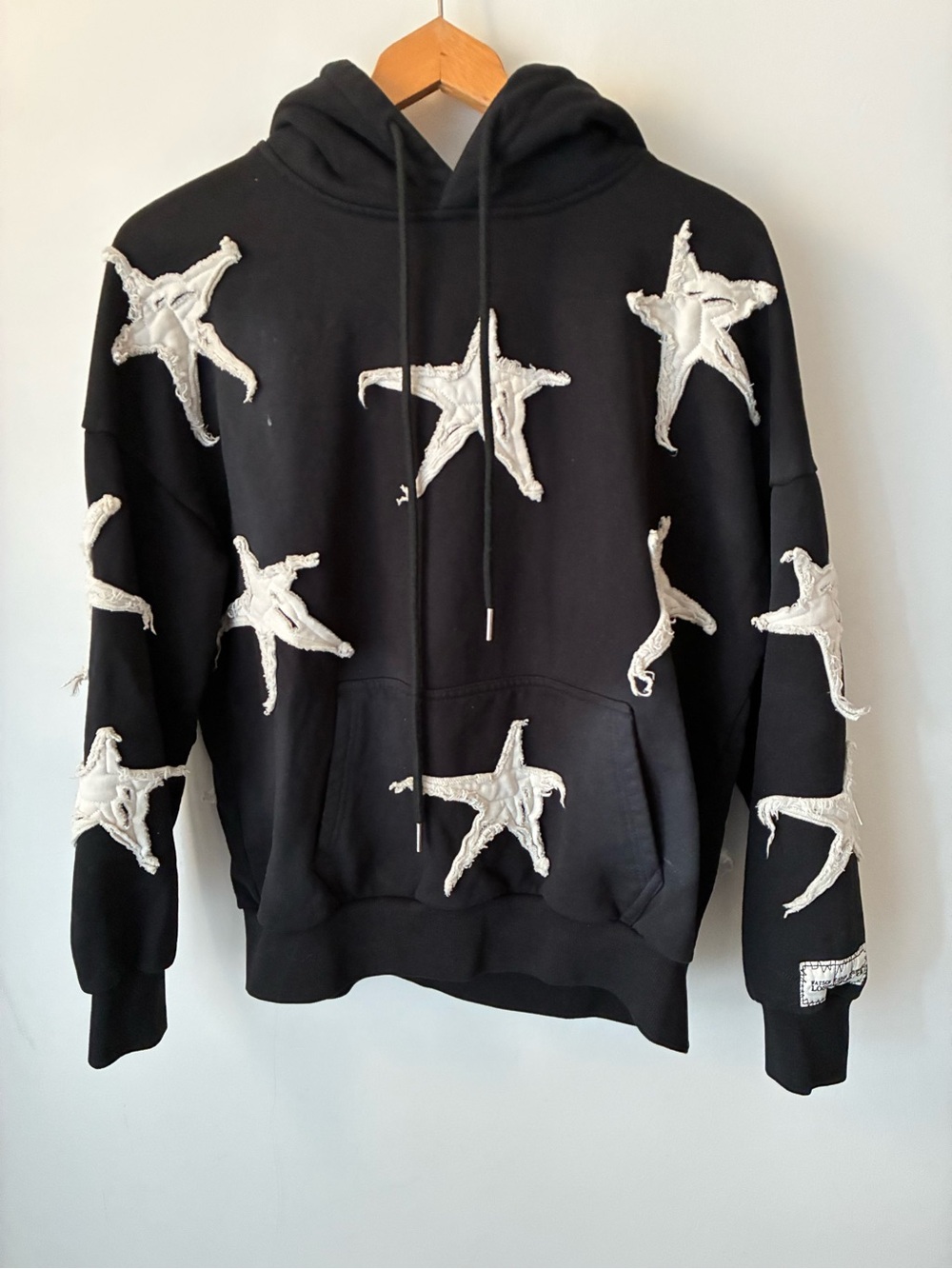 Watson Studios Hoodie Size S Distressed Star Applique Grunge Streetwear NWT